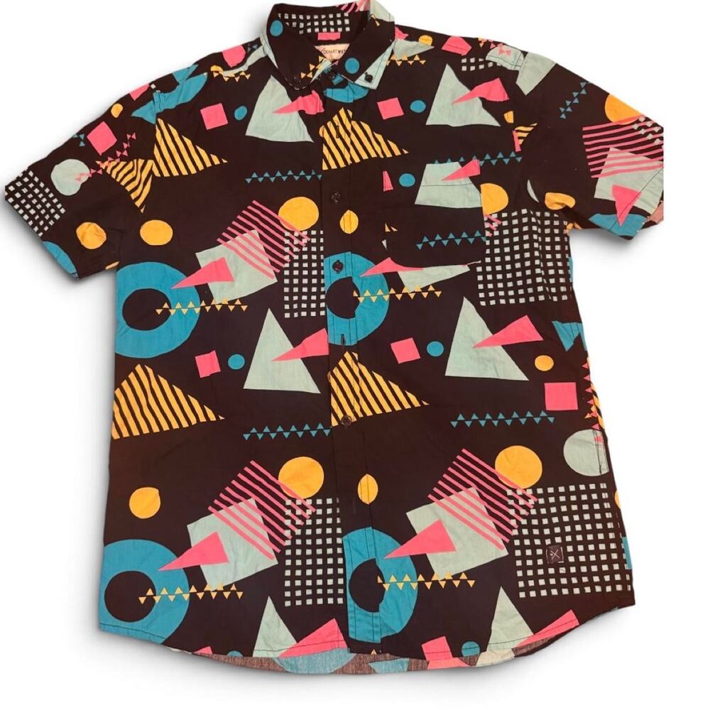 Departwest Funky Geometric Button-Up Shirt Men’s Small